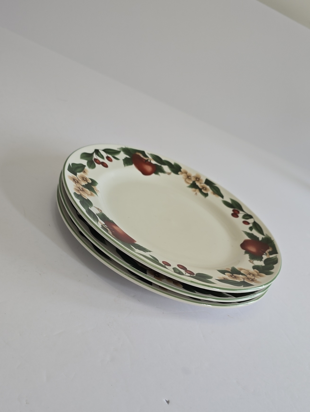 Citation Set Of 3 Cades Cove Dinner Plates Apple Orchard Ceramic10.5" - Picture 14 of 14